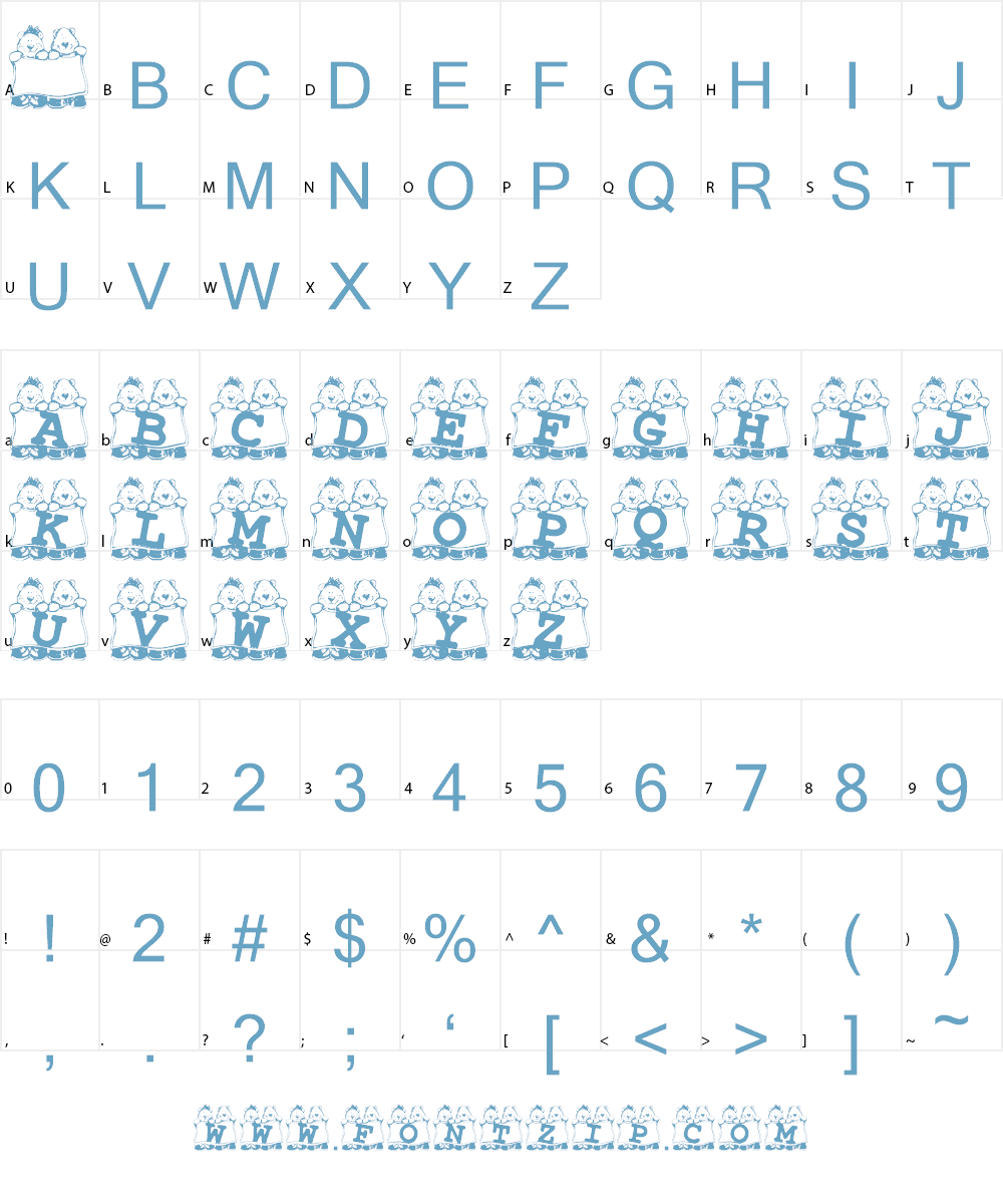 Summer's Country Bear 2 Font Character